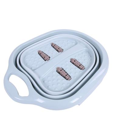 Pied De Seau De Pied Portatif Pliable Seau De Spa Cadre volutif Conception D'auto-Drainage Seau De Trempage Pour la Maison(Bleu)