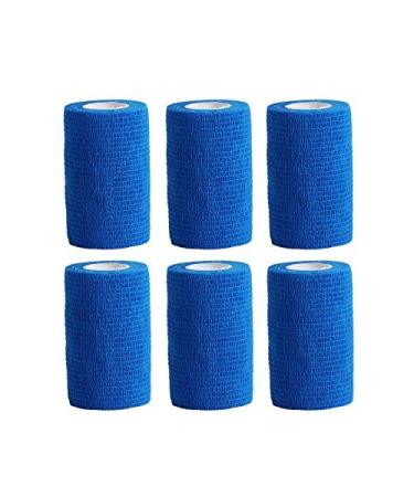 Adhesive Bandage/Self-Adhesive Bandage for Pets 6 Rolls x 10 cm x 4.5 m 10-450cm Sky Blue