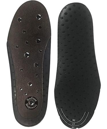 Magnetic Leather Insoles for Plantar Fasciitis - Acupressure Arch Support & Foot Massage for Men (UK6-7.5 / EU39-41 / US8-9.5) - Buy Online on GoSupps.com