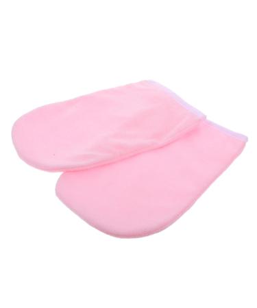 Mitaines de Paraffine Hydratantes pour Spa 25x15 Cm en Cire Bord Blanc Rose pour Soins de Salon Mains Femmes Usage Spa