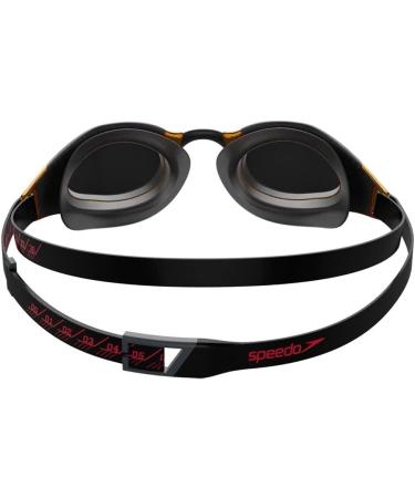 Speedo Fastskin Hyper Elite Adult Mirrored Goggles - Unisex One Size Black/Oxide Grey/Fiery Gold - Best Performance Swim Goggles for Competitive Athletes - Buy Online on GoSupps.com