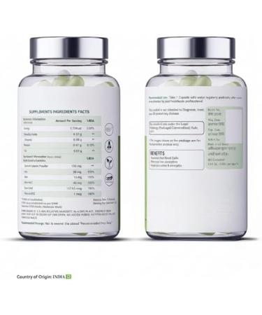 Iron + Folic Acid Supplement with Zinc Vitamin C & Vitamin B12 | 60 Veg Capsules | Supports Immunity and Energy | Enhances Iron Absorption| for Both Men & Women - Buy Online on GoSupps.com