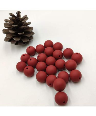 50pcs Maroon 15mm Silicone Round Beads - DIY Jewelry Making & Sensory Decoration - Buy Online on GoSupps.com