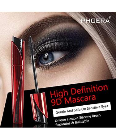 AQUAPURITY PHOERA Lash Volume Mascara Waterproof | 9D Curling Black Mascara for Intense Length & Volume | Long Lasting & Smudge Proof | Cruelty Free - Buy Online on GoSupps.com