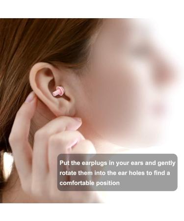 Kostatech Pink Earplugs - 5 Pairs Reusable Waterproof Soft Silicone Noise-Reducing Earplugs for Sleeping Learning Working & Swimming - Buy Online on GoSupps.com