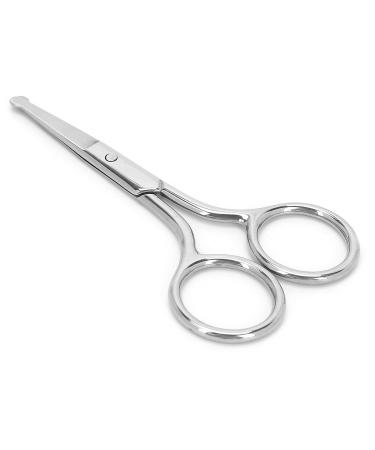 Eyebrow Scissors Nose Hair Trimmer For Men Stainless Steel Rounded Tip Nose Hair Scissors Grooming Tool For Eyebrows Nose Moustache Beard (#2)