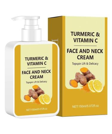5.07oz Neck Firming Serum Turmeric & Vitamin C Face and Neck Moisturizer Cream Lift Neck Firming Skin Care Cream - Anti-Aging Face Lotion Neck & D collet Anti-Wrinkle Hydrating Face Cream