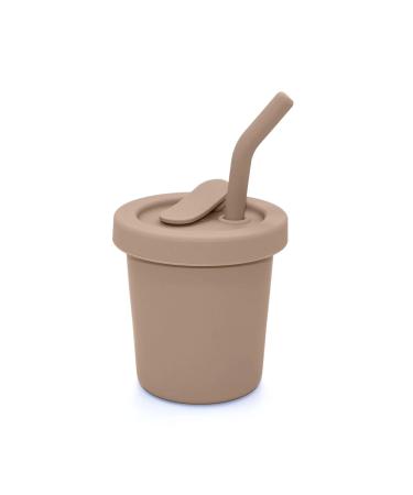 no ka Straw Cup | 100% Food-Grade Silicone | Spill-Proof | Non-Slip & Soft | Dishwasher Friendly | Almond | Size 6 Oz Almond 6 Oz Straw Cup