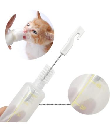 7 Pcs Cat Nursing Bottle 60ml Pet Feeding Bottle with Replacement Nipples and Cleaning Brushes for Pet Puppy Cat Kitten Rabbit - Buy Online on GoSupps.com