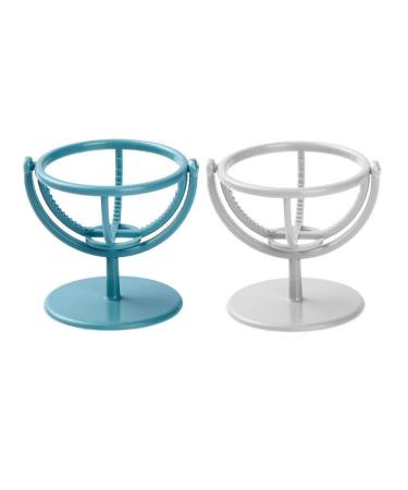 Ikaar 2 pieces make-up sponge keeper beauty blender-sponge holder make-up make-up puff sponge holder dryer dry frame (white + blue)