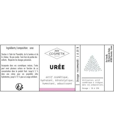 MY COSMETIK - Urea - Gentle exfoliant - Moisturizing keratolytic and softening cosmetic active ingredient - to be incorporated into any type of face and body cream - 100% Pure - 100 g - in vegetable pot - Buy Online on GoSupps.com