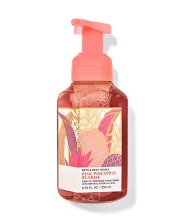 Bath and Body Works Pink Pineapple Sunrise Hand Soap 8.75 Ounce Full Size Pink Foliage Label
