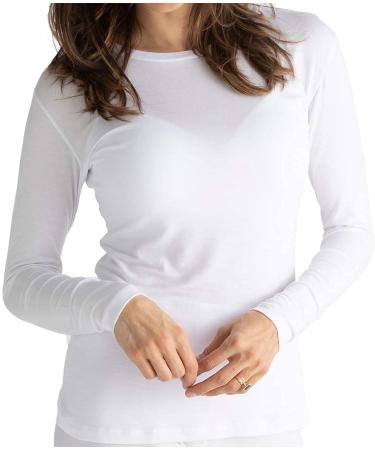 AD RescueWear Eczema Clothing for Adults - White Long Sleeve Shirt for Women - Itch Relief Ultra-Soft and Eco-Friendly No Zinc or Dyes (Medium) Medium Womens