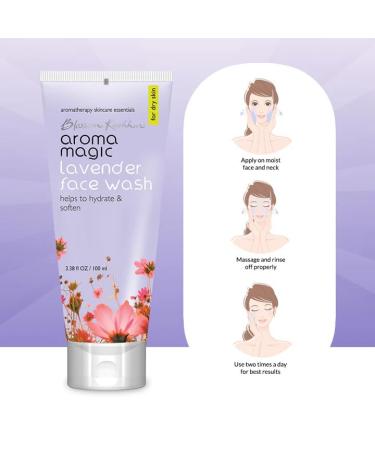 Aroma Magic Lavender Face Wash | Hydrating & Soothing Cleanser for Dry Skin | Anti-Aging Benefits | Refreshing 3.38 Fl Oz - Buy Online on GoSupps.com