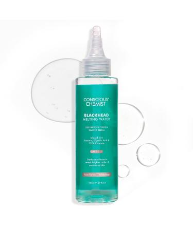 Concious Chemists Blackhead Melting Water | 100ml | Gentle Pore Treatment with Succinic Glycolic Acid & CICA Exosome | Unclogs Pores Dissolves Blackheads & Smoothens Skin | Toner for Men & Women