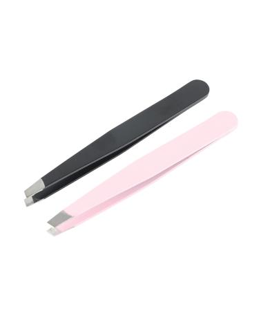 Eybrow clips 2 pieces of stainless steel-eyes brow's tweezers for facial hair removal durable and portable make-up beauty tool eyebrow make-up tweezers for all people