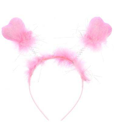 Topkids Accessories Valentines Day Love Hearts on Headbands for Girls and Women Hair Accessories for Girls Alice Bands for Girls Accessories for Women Girls Hair Bands (Pink) Fuchsia