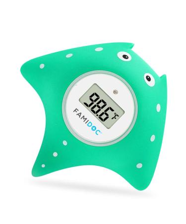 Baby Bath Thermometer with Room Thermometer - Famidoc FDTH-V0-22 New Upgraded Sensor Technology for Baby Health Bath Tub Thermometer Floating Toy Thermometer (Blue)
