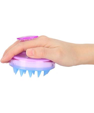 Buy Blue Round Silicone Bath Sponge & Scalp Massage Comb - Hair Cleaning Shampoo Brush Massager | International Shipping Available - Buy Online on GoSupps.com