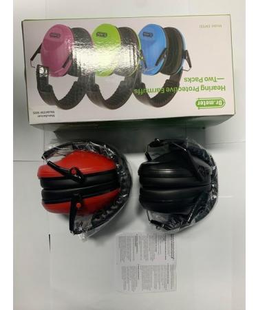 Dr.meter Children Ear Defenders | SNR 27dB Protective Earmuffs | Noise Blocking Ear muffs for Kids | Adjustable Headband | Black+Red - Buy Online on GoSupps.com