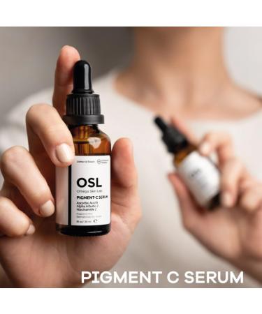 OSL Omega Skin Lab OSL Pigment-C Serum 30ML: Friendly Face Serum with Brightening Serum for Blemish Lightening Enriched with 8% Ascorbic Asid 2% Alpha Arbutine and 2% Niacinamide - Buy Online on GoSupps.com