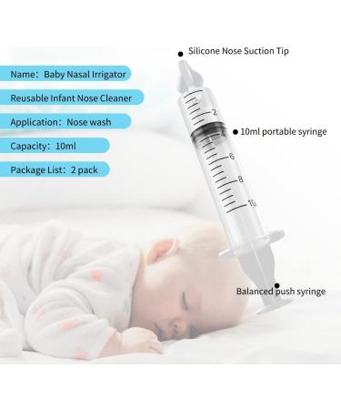 Baby Nasal Irrigator 10ml - Reusable Silicone Infant Nose Cleaner - 2 Pack - Buy Online on GoSupps.com