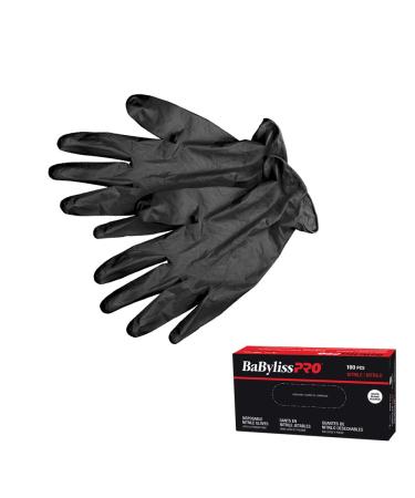 BaBylissPRO Disposable Nitrile Gloves Medium Black