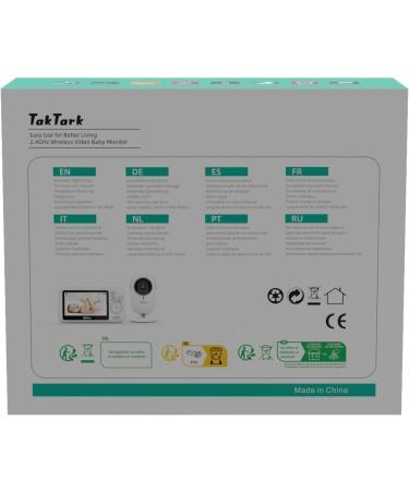 Taktark Baby Monitor with Camera - 4.3 Video Babyphone Night Vision Intercom Digital Zoom & Temperature Monitoring - BM612-EU - Buy Online on GoSupps.com