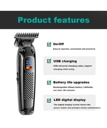 Buy Engraved Hair Clippers with LCD Display for Men | Professional Electric Hair Trimmer - 1400mAh - Buy Online on GoSupps.com