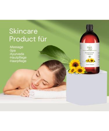 Buy Pagra Natur Organic Massage Oil - 1L Sunflower Oil (1st Cold Pressing) | International Shipping Available - Buy Online on GoSupps.com