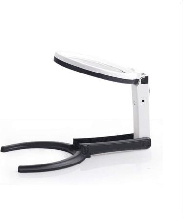 Folding Glass 2X 5X HD Lens Desktop Handheld Illumination Magnifier with 10 Led Lamp Rechargeable for Old Man Reading Repair Identification Tool Good Times - Buy Online on GoSupps.com