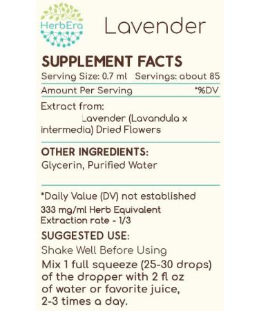Buy Lavender B60 Alcohol-Free Herbal Extract Tincture - Natural Concentrated Liquid Drops - 2 fl oz - Buy Online on GoSupps.com