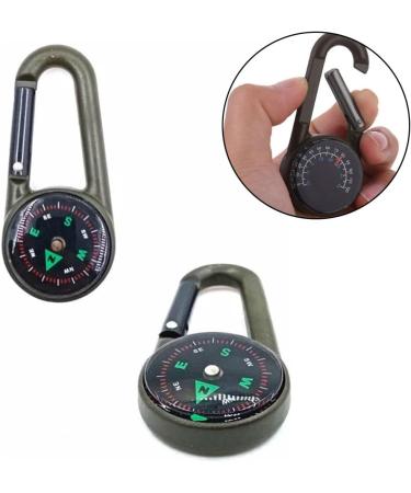 JOCXZI 3 in 1 Compass Set - Portable Compass with Carabiner Hook & Multifunction Thermometer for Camping Hiking & Travel - Buy Online on GoSupps.com