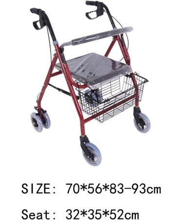 Self-propelled Walker Elderly Travel Cart Portable Folding Shopping Cart Seat Can Take Four Rounds to Buy Food Cart Step Can Push Small Cart Gift Decoration - Buy Online on GoSupps.com