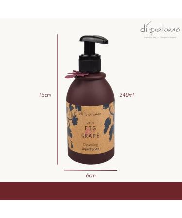 Di Palomo Vegan Wild Fig & Grape Liquid Soap 240ml. Vegan Luxury Hand Wash Hand Soap Dispenser. Skin Care Antibacterial Soap. Handwash Liquid Soap. Liquid Soap Gifts for Women. Vegan Soap Hand Wash. - Buy Online on GoSupps.com