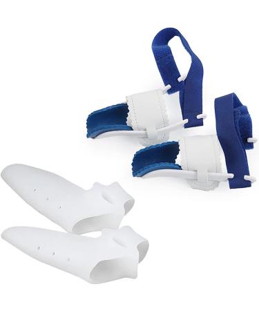 Alinzo Bunion Splint (8PCs) - Effective Hallux Valgus Pain Relief Non-Surgical Correction for Bunion & Hammer Toe - Comfort Fit Forefoot Sleeves - Buy Online on GoSupps.com
