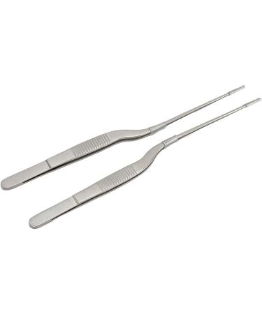 Pack of 2 Curved Stainless Steel Tweezers with Corrosion Protection - Ideal for Hearing Aids | International Shipping Available - Buy Online on GoSupps.com