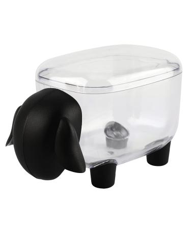 Sanon cotton swabs storage cute wattage holder with a practical lid cotton swab holder cosmetics organizer for cotton pad make -up sponges black