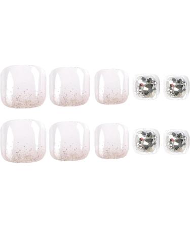 FEIlei False Toenails White Artificial Short Toenails Full Cover Toe Nails for Women - Buy Online on GoSupps.com
