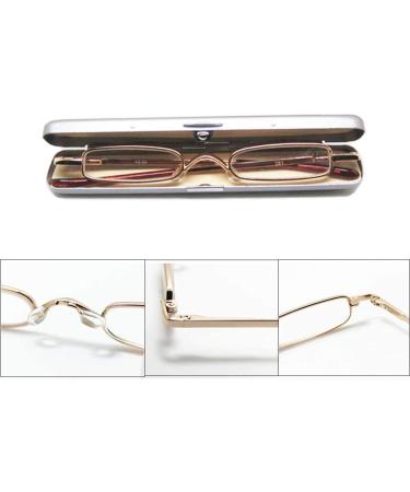 REAVEE 2 Pack Pocket Ultra Slim Reading Glasses +1.25 - Metal Spring Hinge Readers for Men & Women - Small Portable Readers with Pen Clip Case - Includes Pen Case - Buy Online on GoSupps.com