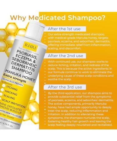 Antifungal Psoriasis Shampoo, Eczema, Seborrheic Dermatitis Shampoo | Soothes Itching, Flaking & Irritation | Repairs Scalp, Strengthens Hair, Stimulates Regrowth | Medicated Scalp Treatment Shampoo Refill - Buy Online on GoSupps.com
