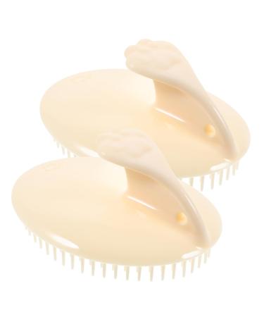 Hoement 2 pieces Shampoo comb silicone brush for scalp hair shampoo brush scalp peeling Haard ausch brush silicone scalp washes silicone scalp massage device curling pottery
