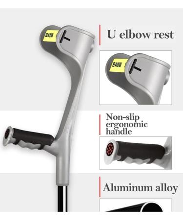 Adult Crutches Forearm Crutches Aluminum Crutches Folding Crutches Adjustable Crutches with U Cuff Canes for 150-195cm Independence Grey - Buy Online on GoSupps.com