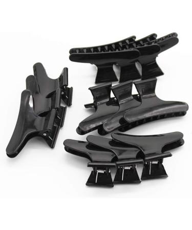12 Pcs Black Hair Clip Hairdressing Hairdressers Hair Tools Butterfly Hair Clips Hair Claw Salon Section Clips Clasps Clamps Barrettes - Buy Online on GoSupps.com