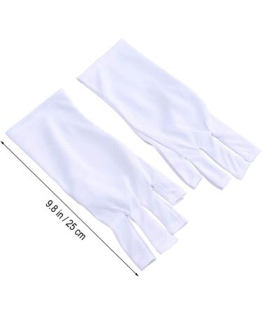 MAGICLULU 3 Pairs Half-Finger Gloves Manicure Glove Cotton Glove Nail Anti Uv Glove Silicone Ear Display Chinese Wooden Pillow Uv Shield Glove Anti-uv White - Buy Online on GoSupps.com