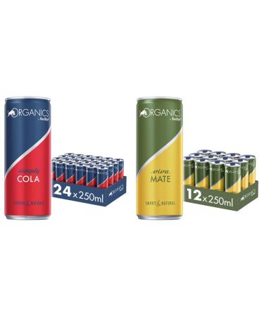 Set: Organics by Red Bull Simply Cola - Einweg (24 x 250 ml) & Orghanics by Red Bull Viva Mate disposable (12 x 250ml) with deposit - Germany set with Viva Mate