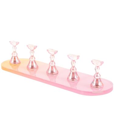 minkissy 1 Set Nail Practice Holder Decor Fake Nails Practice Nail Racks Nail Art Manicure Nail Holder for Painting Nails Beauty Nail Racks Convenient Nail Racks Convenient Nail Holders Pink Yellow