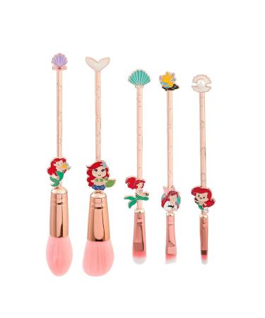 Coshine Mermaid Princess Makeup Brushes - 5pcs Pink Polly Anime Metal Brush Set - Buy Online on GoSupps.com