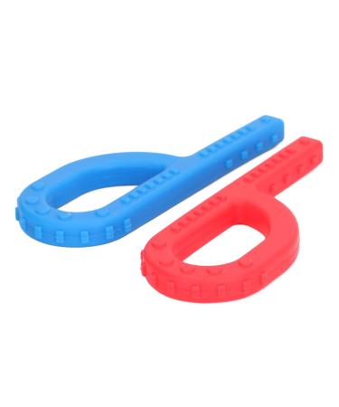 P Shaped Teething Stick Unique Bright Color Portable Gum Relief Sensory Chew Tube Soft 2pcs for Autism ADHD for Baby (Style 1)