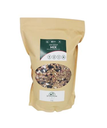 Dry soup mix 2.5 kg (5.5 lb) Excellent for making soups on the stovetop in a slow cooker or pressure cooker Chickpeas Black beans Green lentils Red lentils Great northern beans Cranberry/Romano beans Non-GMO Product of Canada